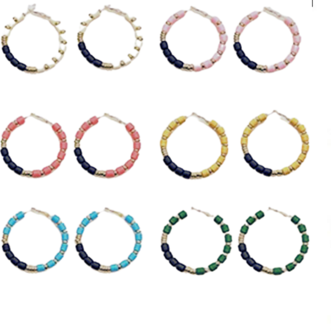 Bead Hoop Earrings