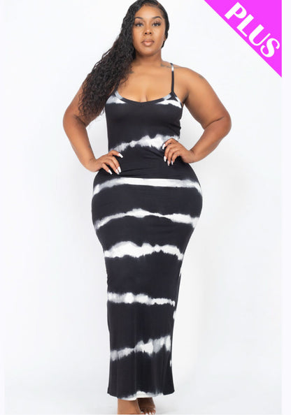 BLACK TIE DYE MAXI DRESS