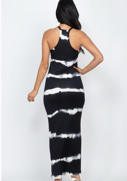 BLACK TIE DYE MAXI DRESS